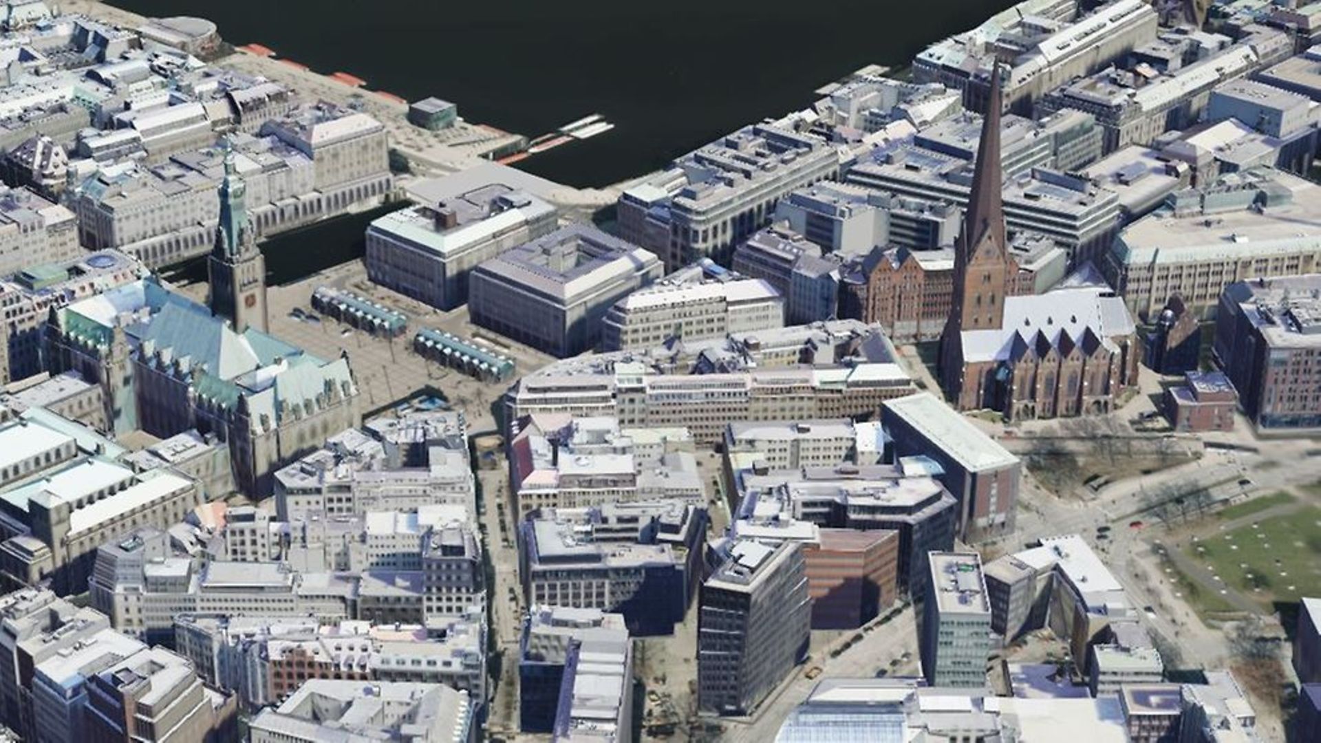 3D Stadtmodell mit Blick auf die Binnenalster