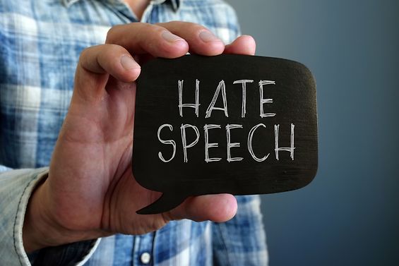 Sprechblase mit der Aufschrift Hate Speech
