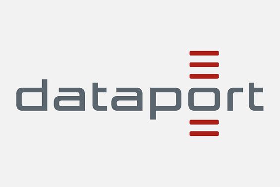 Dataport Logo auf grauem Grund